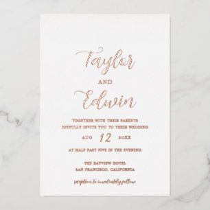 Simple Contemporary Modern Wedding Rose Gold
