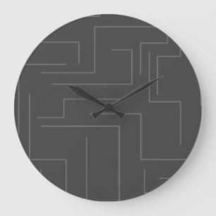 Simple, cool abstract, motion concept line pattern large clock
