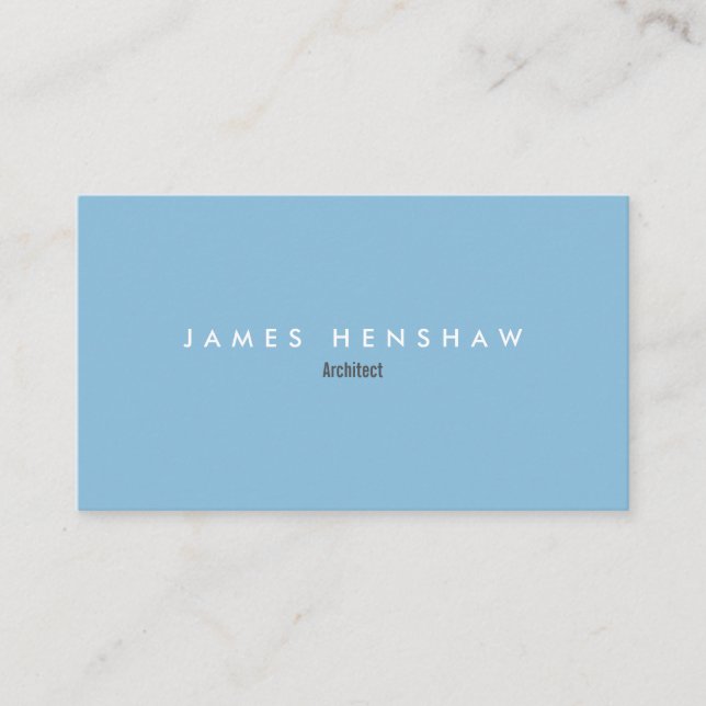 Simple Cool Blue Modern Professional Business Card (Front)