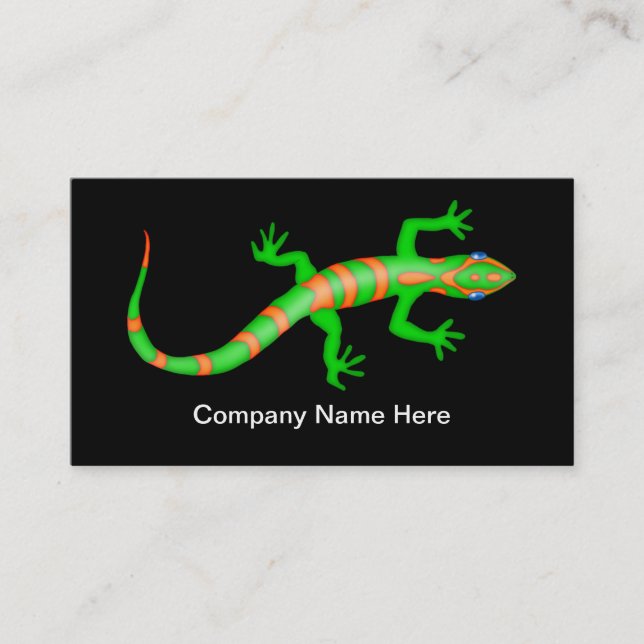 Simple Cool Gecko Lizard Business Cards (Front)