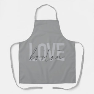 Simple, cool, modern, urban design of Love Boston Apron