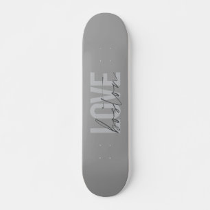 Simple, cool, modern, urban design of Love Boston Skateboard
