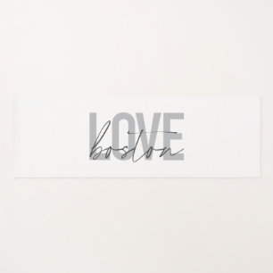 Simple, cool, modern, urban design of Love Boston Yoga Mat