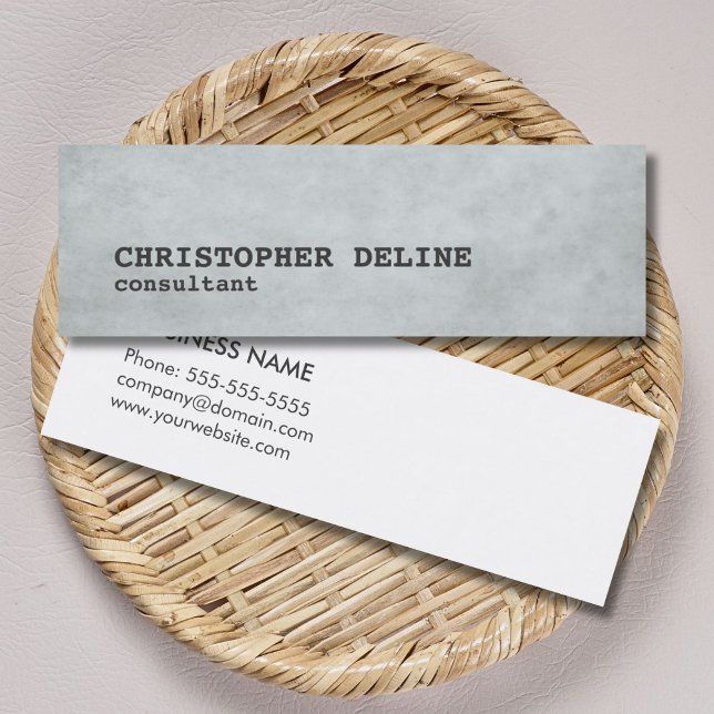 Simple Cool Texture Grey Consultant Mini Business Card (Creator Uploaded)