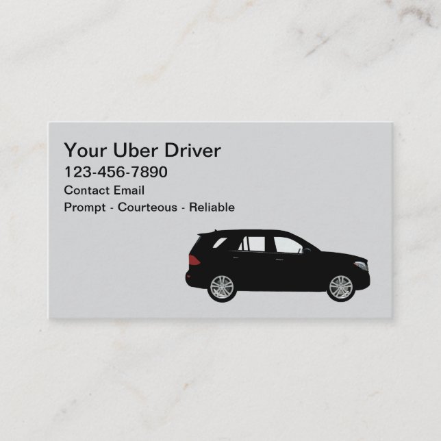 Simple Cool Uber Driver SUV Business Cards (Front)