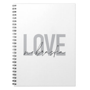 Simple, cool, urban modern design of Love Nebraska Notebook