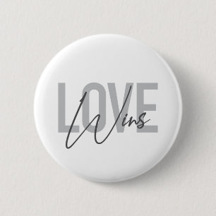 Simple, cool, urban, trendy, modern Love Wins 2 Inch Round Button