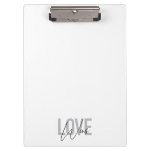 Simple, cool, urban, trendy, modern Love Wins Clipboard