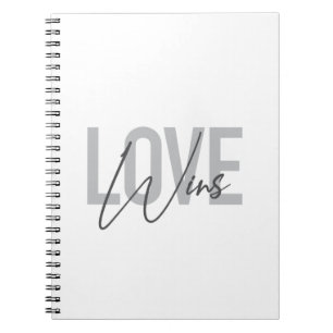 Simple, cool, urban, trendy, modern Love Wins Notebook