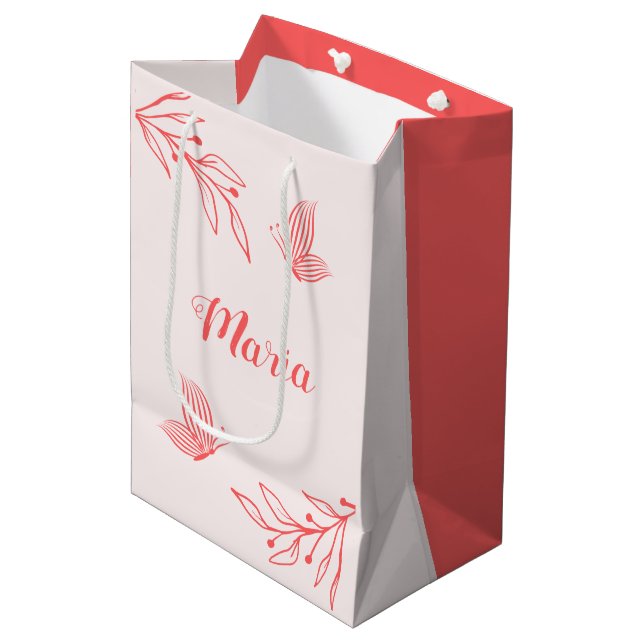 simple corail rose botanique mariage grand sac cad (Devant Angle)