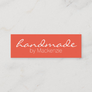 Simple Coral Handmade Mini Business Card