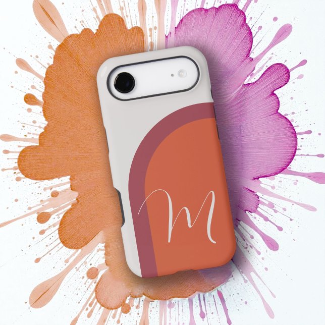 Simple Coral Magenta Pink Arches with Monogram (Créateur téléchargé)