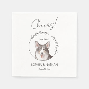 Simple Corgi Dog Wedding Cocktail Napkins