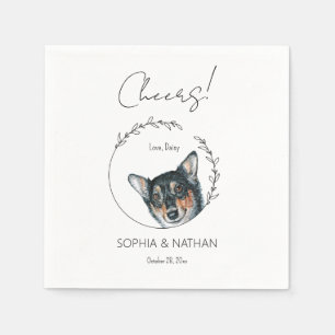 Simple Corgi Dog Wedding Cocktail Napkins