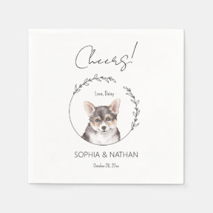 Simple Corgi Dog Wedding Cocktail Napkins