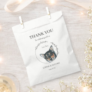 Simple Corgi Dog Wedding Thank You Favour Bag