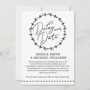 Simple Corona Virus Change Date Wedding Card