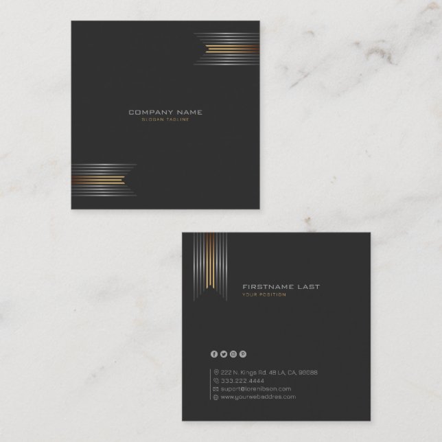 Simple corporate design with stripes design accent loyalty card (Front/Back)