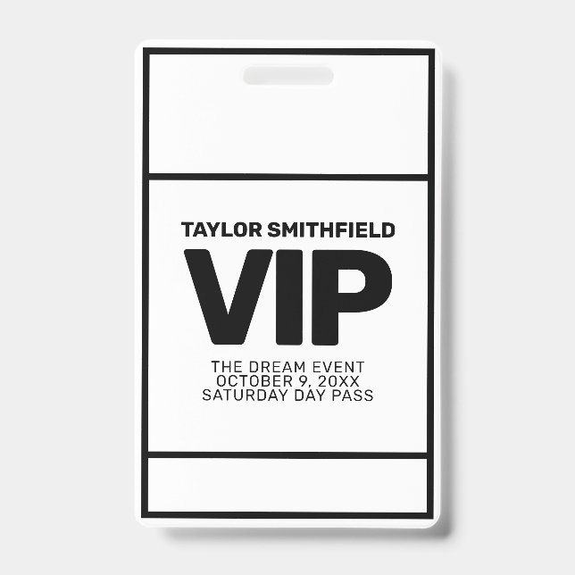 SIMPLE CORPORATE MODERN VIP lanyard badge custom (Front)