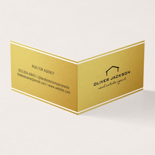 Simple Corporate Real Estate Agent Business Card (Outside)