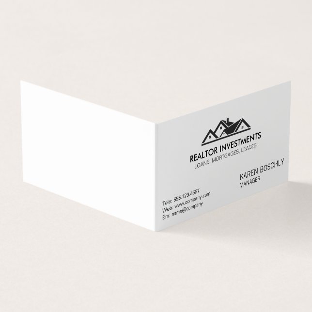 Simple Corporate Real Estate Agent Business Card (Outside)