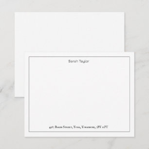 Simple Correspondence Business Name Stationery Card