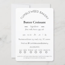 Simple Cottage Food Label Template