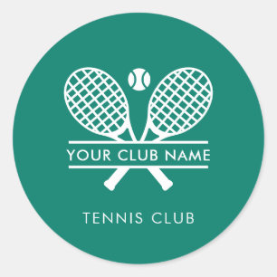 Simple Country Club Name Tennis Team Any Colour Classic Round Sticker