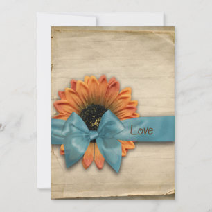 Simple Country Sunflower Wedding Personalized Invitation