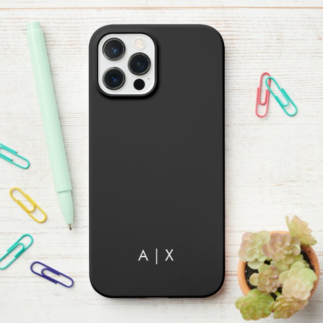 Simple Couple Name monogrammed iPhone Case (On Desk)