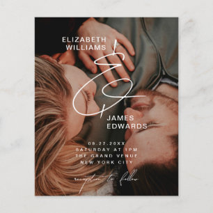 Simple Couple Photo Low Cost Wedding Invitation Flyer