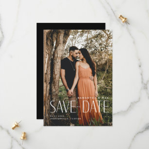Simple Couple Photo Modern Wedding Save The Date