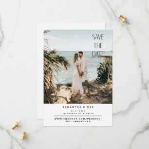 Simple Couple Photo Wedding White Save The Date