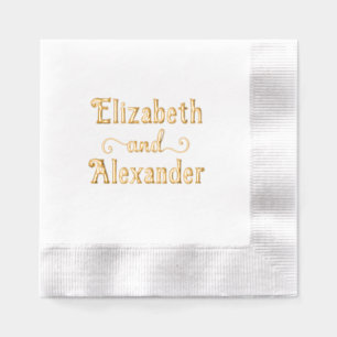 Simple Couple Two Name with Fancy “and” #2LG Foil Napkins