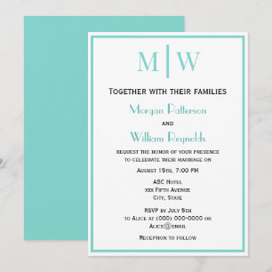 Simple Couple Wedding 2 Initial Mon VS DIY Colours Invitation