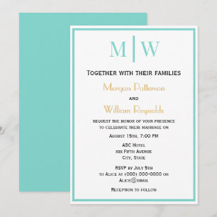 Simple Couple Wedding 2 Initial Mon VS DIY Colours Invitation