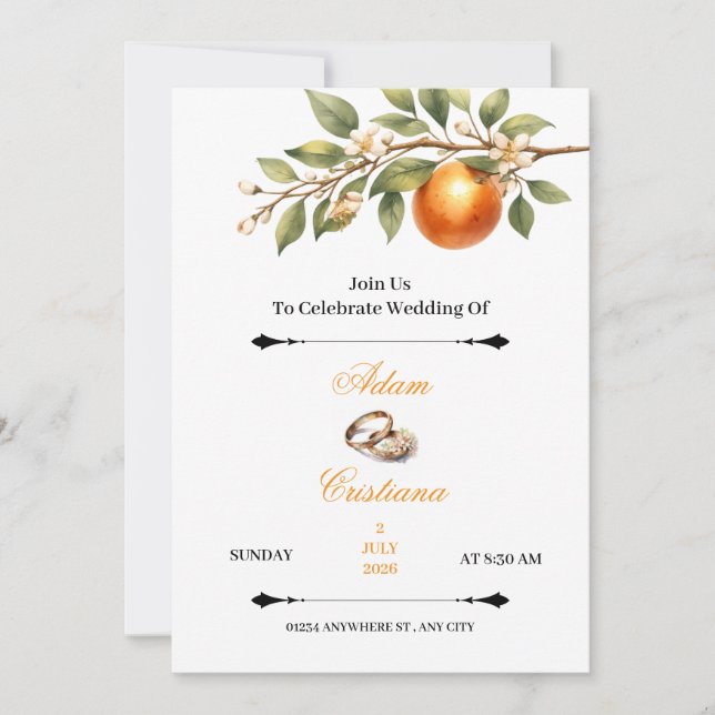 Simple Couple Wedding Invitation (Front)