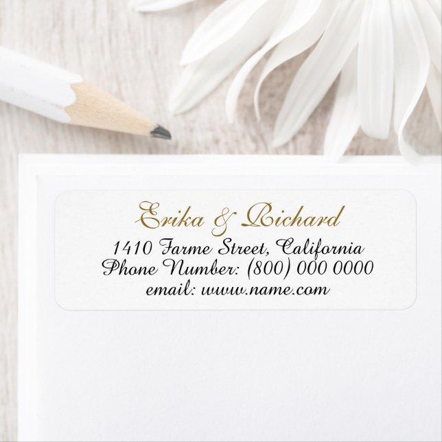 Simple Couple's Address Information White Wedding (Insitu)