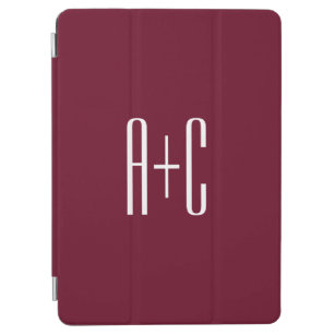 Simple Couples Initials   White & Burgundy iPad Air Cover