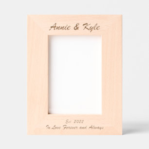 Simple Couple's Names Anniversary Date  Etched Frames