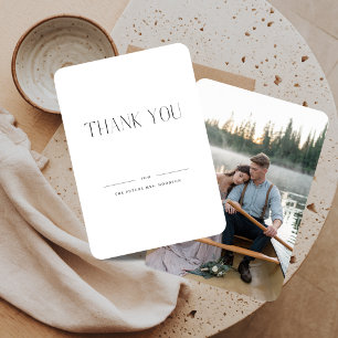 Simple Couples Photo Wedding Bridal Shower Thank You Card