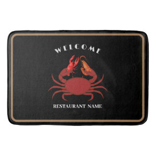 Simple crab shrimp seafood Restaurant logo name Bath Mat