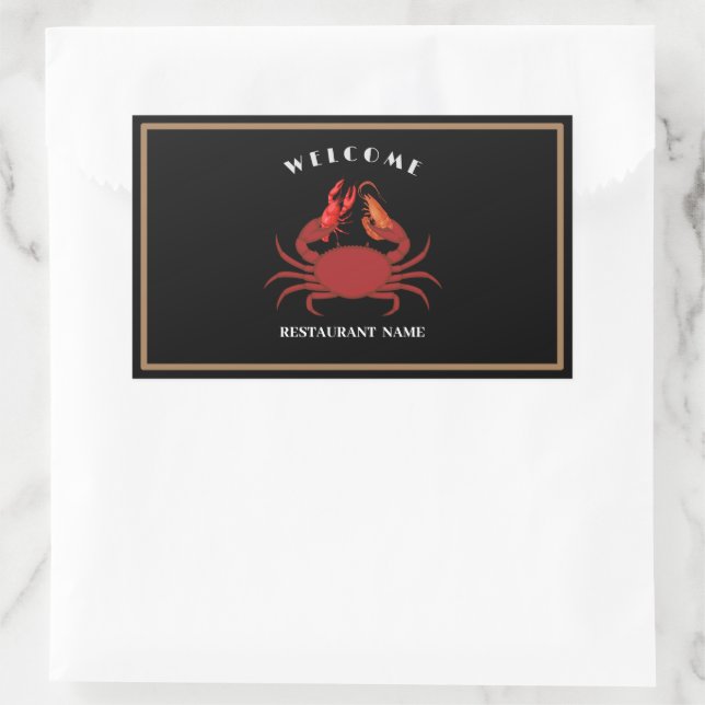 Simple crab shrimp seafood Restaurant logo name Sticker (Bag)