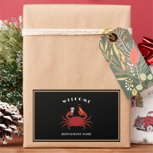 Simple crab shrimp seafood Restaurant logo name Sticker (Holiday)