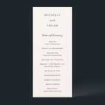 Simple Cream Elegant Wedding Program<br><div class="desc">Modern wedding program featuring a simple design with a combination of a contemporary sans serif font,  an elegant handwriting script and an italic font.</div>