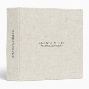 Simple Cream Linen Texture With Grey Typography Binder