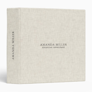 Simple Cream Linen Texture With Grey Typography Binder