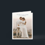 Simple Cream Photo Elegant Wedding Thank You Card<br><div class="desc">Modern wedding folded thank you card featuring a simple design with a combination of a contemporary sans serif font, an elegant handwriting script and an italic font.</div>