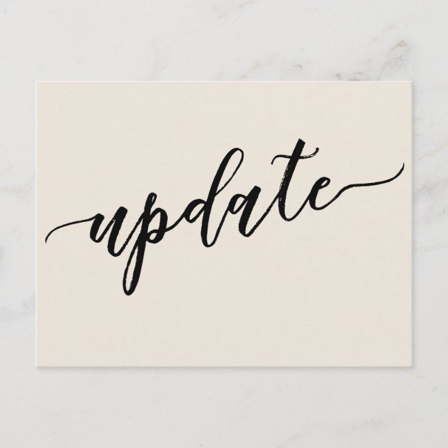 Simple Cream Postponed Wedding Update Notice Postcard (Front)