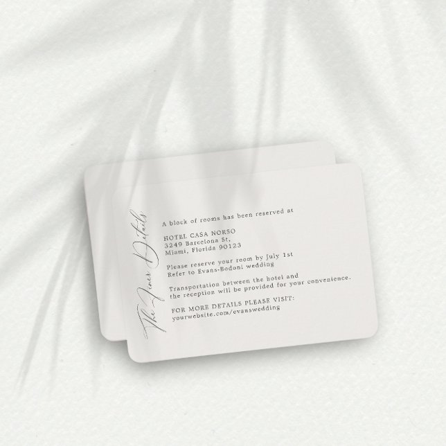 Simple Cream Wedding Finer Details Enclosure Card (Creator Uploaded)